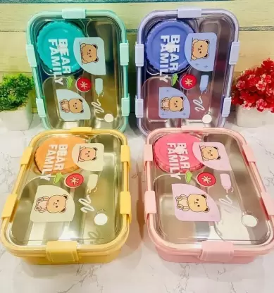 Bear Family Bento Box (Lunch Box) Stainless Steel (700ML + 150ML)