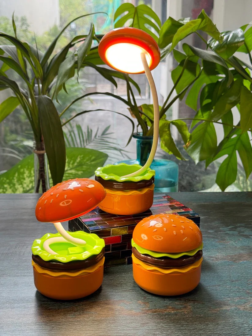 Burger LED Night Reading Lamp with Pencil Sharpener